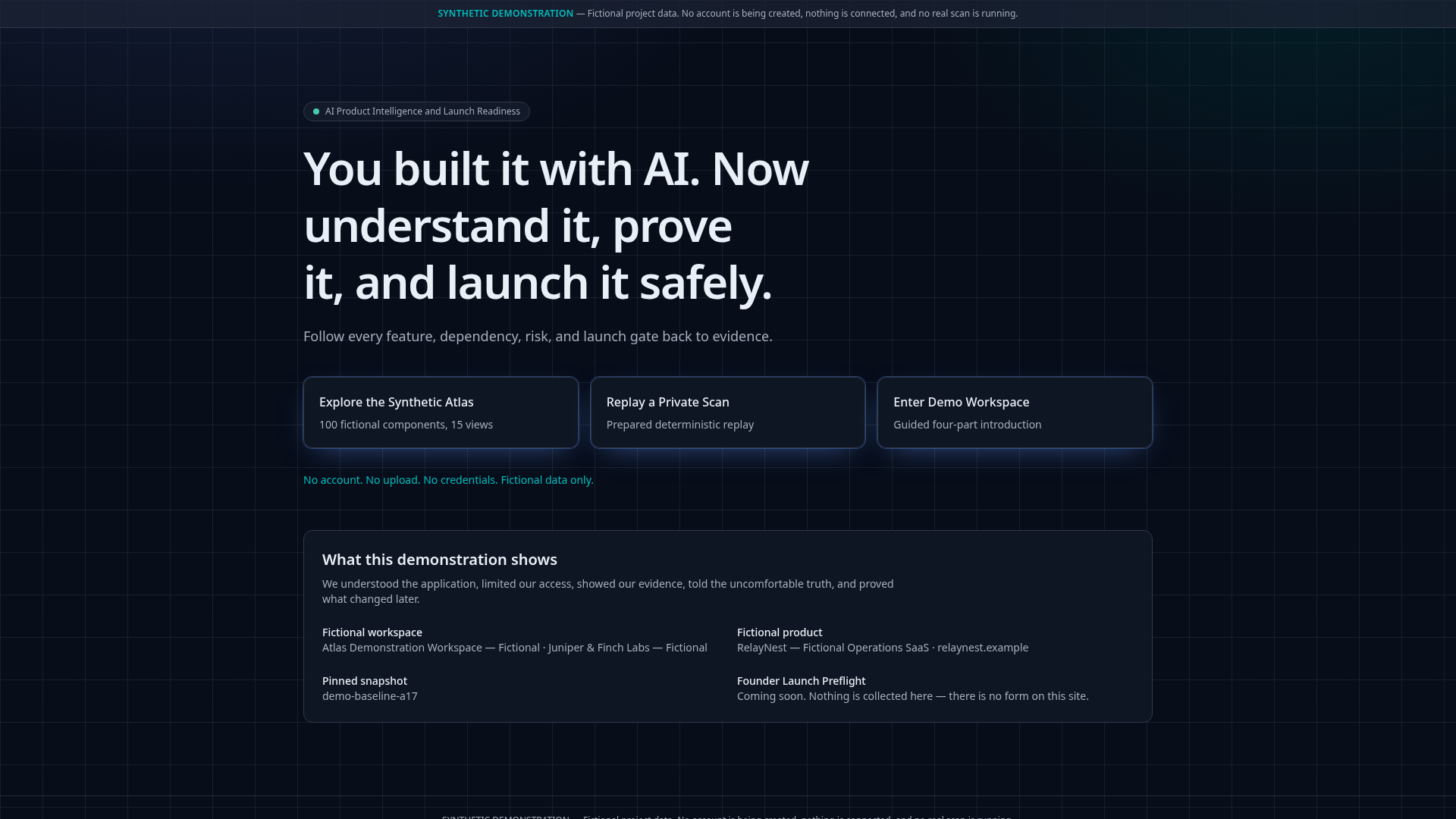 Atlas Explorer interface showing an AI product intelligence overview